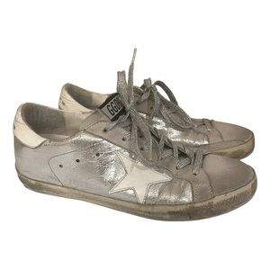 GOLDEN GOOSE SSENSE Exclusive Silver Metallic Superstar Sneakers